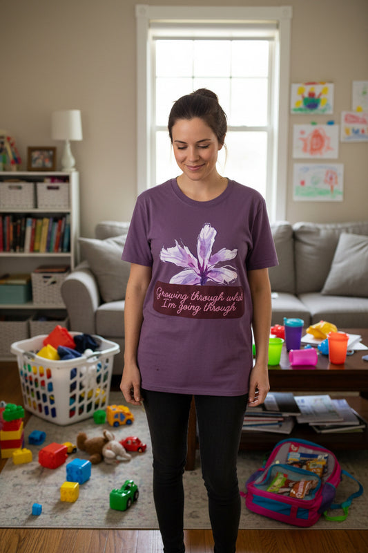 Growth Mindset T-Shirt — "Growing Through What I'm Going Through" Floral Tee