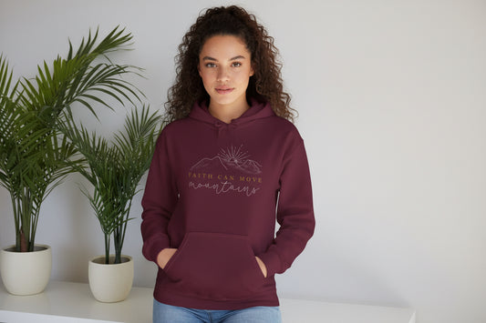 Faith Can Move Mountains Hoodie — Inspirational Mountain Graphic Sweatshirt