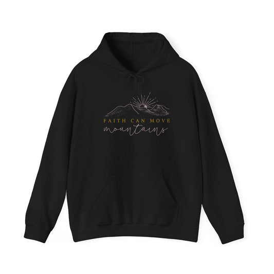 Faith Can Move Mountains Hoodie — Inspirational Mountain Graphic Sweatshirt